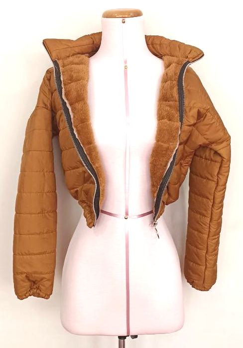 Puffer café claro para dama